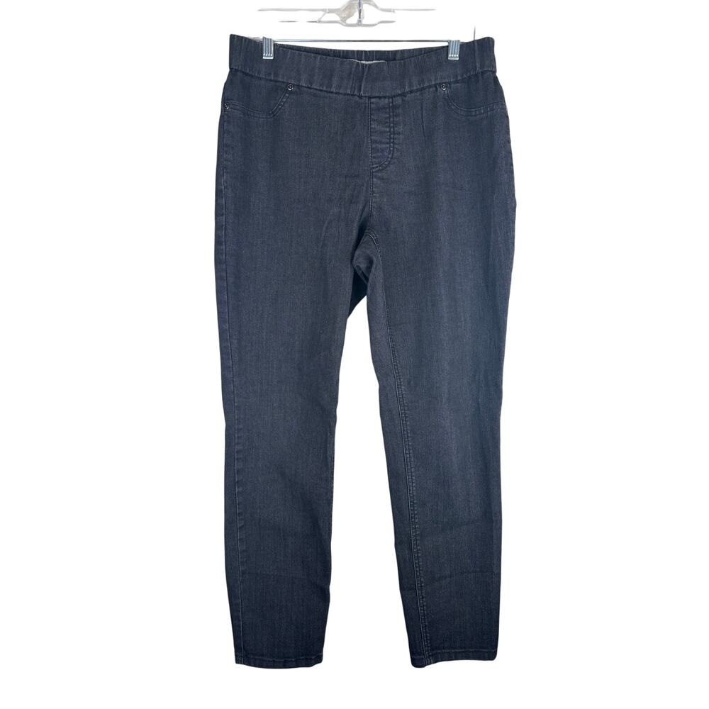 Chicos Platinum Denim Charcoal Black Pull On Jeans Chico’s  Size 2 (Sz. 10 - 12)